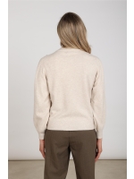 NUKUS Molly Pullover Strass 54 Sand Melange