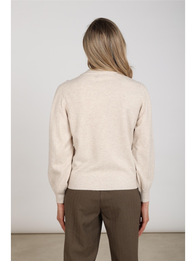 NUKUS Molly Pullover Strass 54 Sand Melange