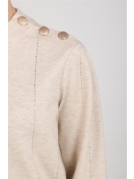 NUKUS Molly Pullover Strass 54 Sand Melange