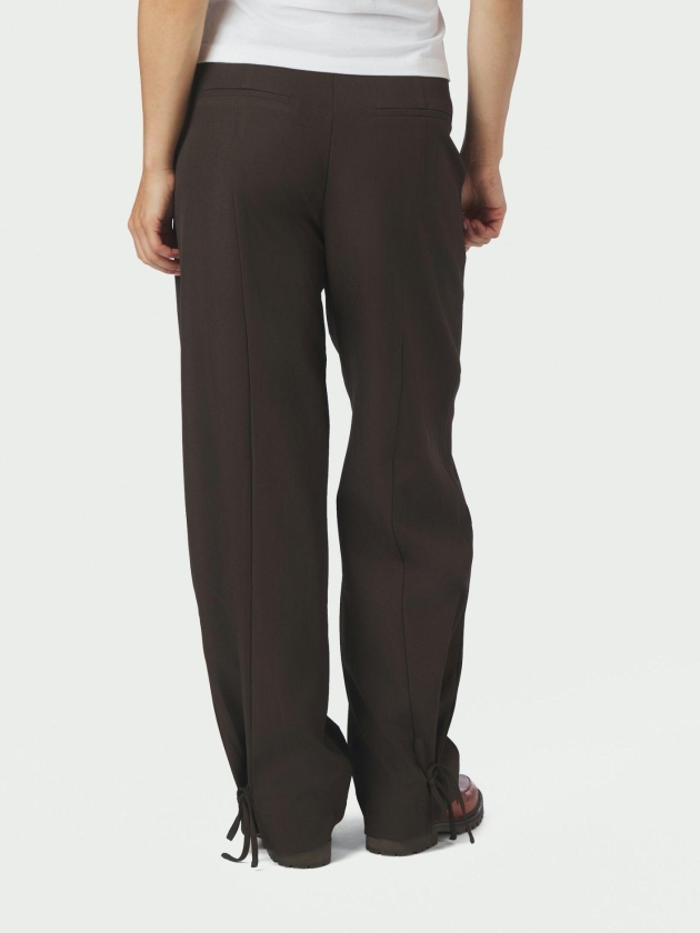 Neo Noir Isotta structure tie pants 676 Dark brown
