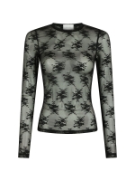 Neo Noir Evania mesh blouse 100 Black