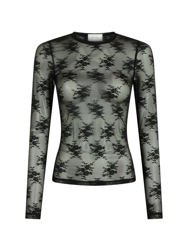 Neo Noir Evania mesh blouse 100 Black