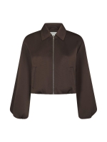 Neo Noir Denielle heavy sateen jacket 676 Dark brown