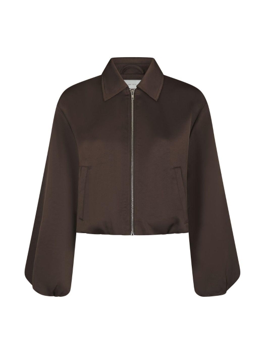 Neo Noir Denielle heavy sateen jacket 676 Dark brown