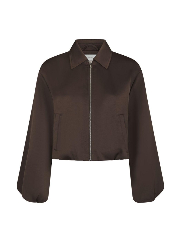 Neo Noir Denielle heavy sateen jacket 676 Dark brown