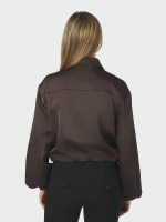 Neo Noir Denielle heavy sateen jacket 676 Dark brown