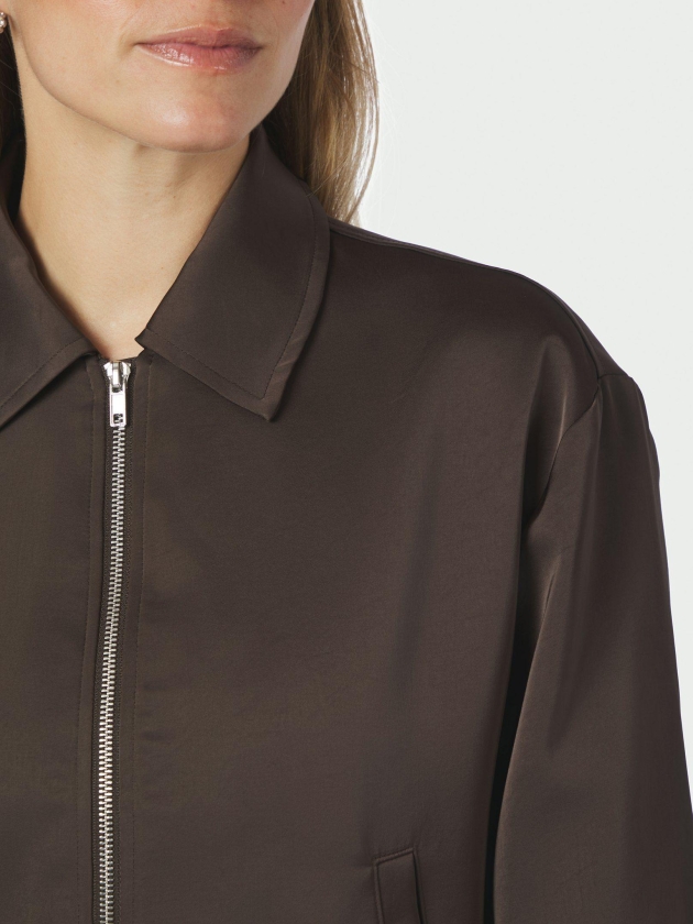 Neo Noir Denielle heavy sateen jacket 676 Dark brown