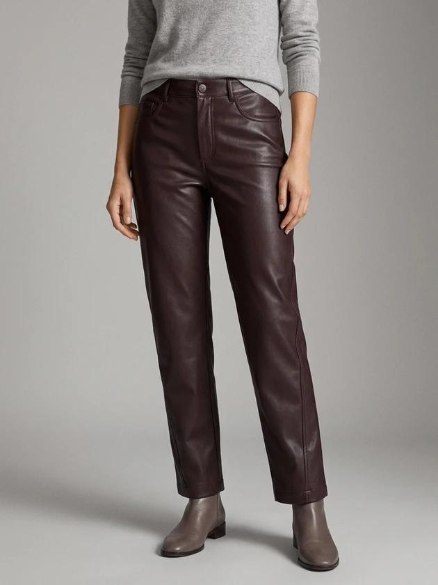 Red Button Caitlina Faux Leather 344 Burgundy