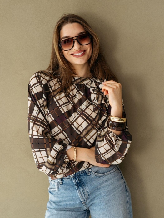 Co Woman ANNETTE CHECK 66095 KN-Dark Khaki multi