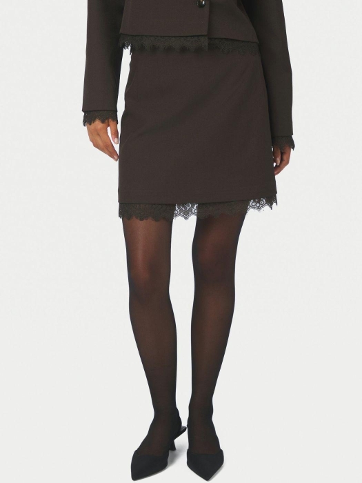 Neo Noir Brigitte structure lace skirt 676 Dark brown