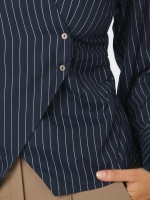Neo Noir Fenli slim stripe shirt 141 Navy
